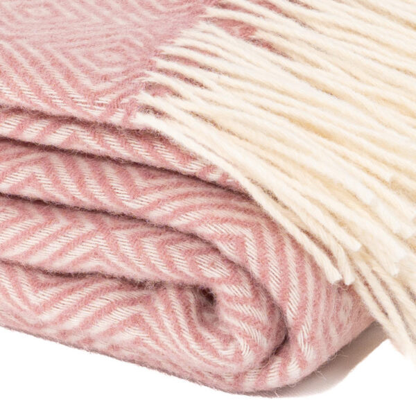 WOOOL Plaid - Diamond (Rosa) – Bild 3